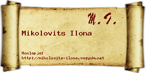Mikolovits Ilona névjegykártya